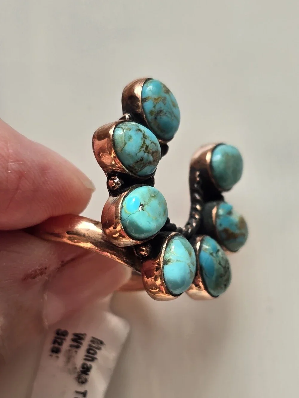 Mojave Turquoise Horseshoe Ring In Copper, Southwestern